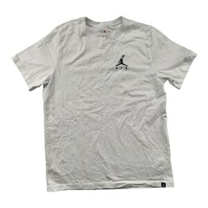 Nike Air Jordan White Crew Neck T Shirt L Cotton Athletic